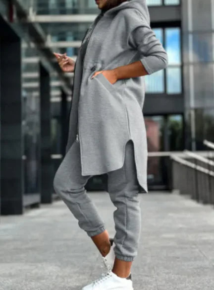 Women's Fleece Hooded Sweater Set