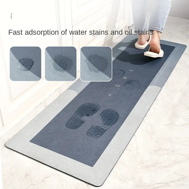 Minimal Aesthetic Long Strip Non-Slip and Waterproof Mat
