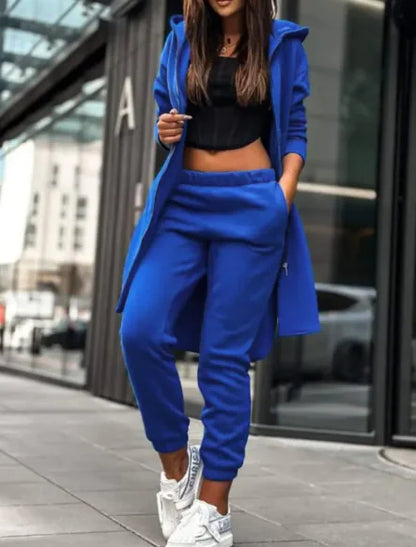 Women's Fleece Hooded Sweater Set