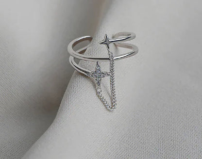 Double-Layer Chain Meteor Ring for Women - High Fashion