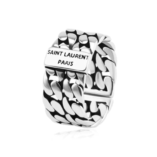 Vintage Wide Face Ring with English Letters