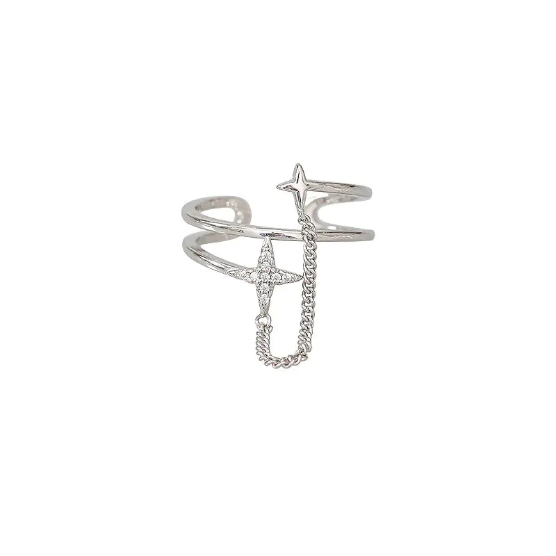 Double-Layer Chain Meteor Ring for Women - High Fashion
