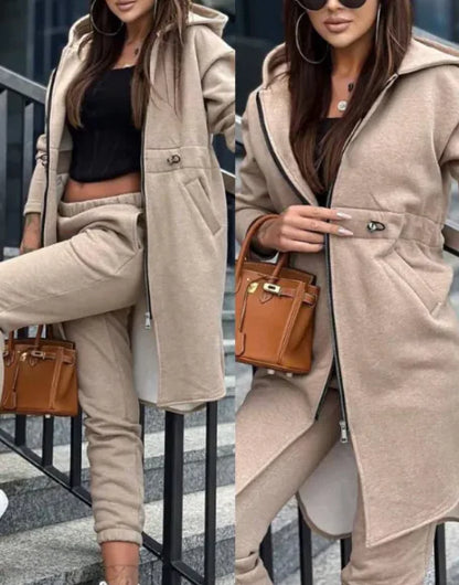 Women's Fleece Hooded Sweater Set